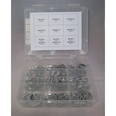 Abbildung von Aluminiumringe Dichtringe Dichtung Aludichtring Alu Ring Sortiment 206 TEILIG