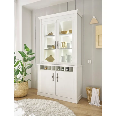Abbildung von Home affaire Vitrine &quot;RAVENNA&quot;, im romantischen Landhausstil, Griffe aus Metall, Höhe 207 cm