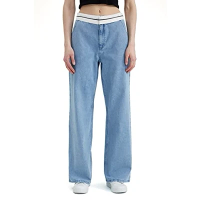 Abbildung von Defacto WIDE LEG Flared Jeans, Damen, Größe: 34, Blue