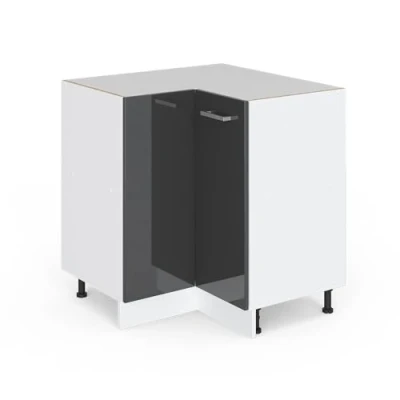 Abbildung von Vicco Eckunterschrank R Line, Anthrazit Hochglanz/Weiß, 75.6 cm ohne Arbeitsplatte