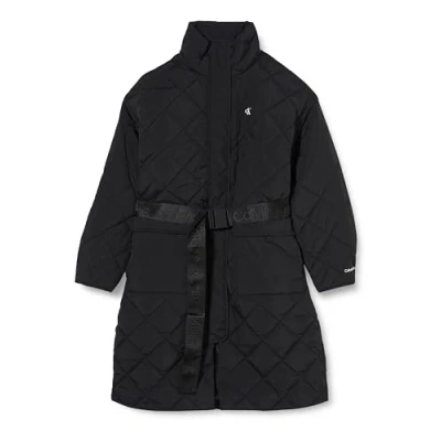 Abbildung von Calvin Klein Jeans Belted Quilted COAT Wintermantel, Damen, Größe: XXL, Black