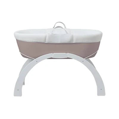 Abbildung von Shnuggle Dreami Babykorb, Wiege und geschwungener Schaukelständer, tragbar höhenverstellbar, Taupe