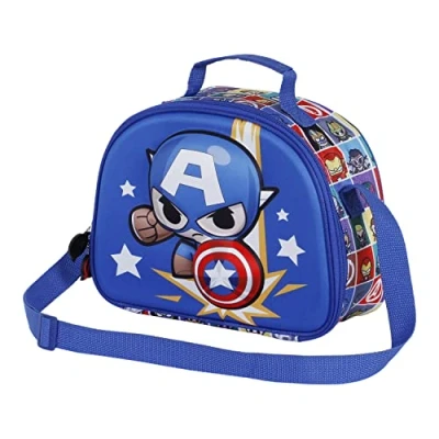 Abbildung von Captain America Punch 3D Frühstückstasche, Blau