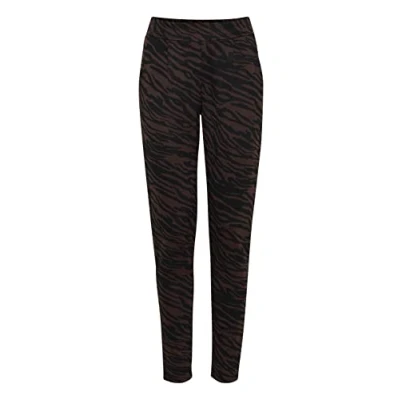 Abbildung von ICHI Ihkate Zebron Stoffhose, Damen, Größe: Large, Coffee bean
