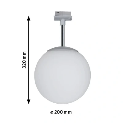 Abbildung von Paulmann URail Globe Kugelleuchte chrom, Glas opal