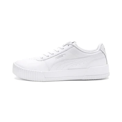 Abbildung von Puma Carina Sneaker low, Damen, Größe: 38.5, White/silver Leder und lederimitat