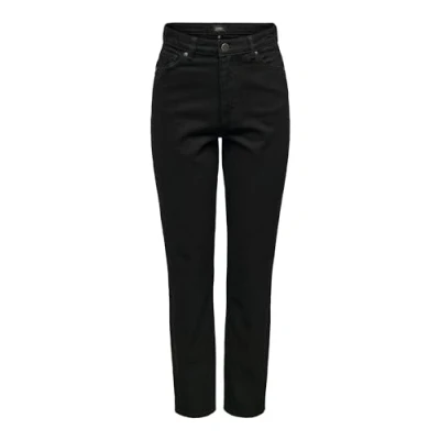 Abbildung von ONLY Onljagger LIFE HIGH MOM Ankle Jeans Straight Leg, Damen, Größe: 26x32, Washed black