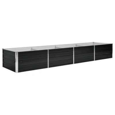 Abbildung von vidaXL Hochbeet Pflanzkübel Blumenkasten Garten Pflanzkasten Terrassen Gemüsebeet Gartenbeet Pflanzbeet Anthrazit 320x80x45cm Verzinkter Stahl
