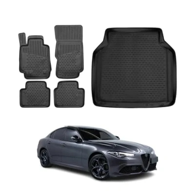 Abbildung von OMAC 0105445 250 Fußmattensatz TPE (thermoplastischer Elastomer) 5 schwarz ALFA ROMEO: Giulia Limousine