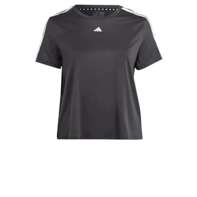 Abbildung von adidas Damen AEROREADY Train Essentials 3 Stripes Tee (Plus Size), Black/White, 4XL Plus