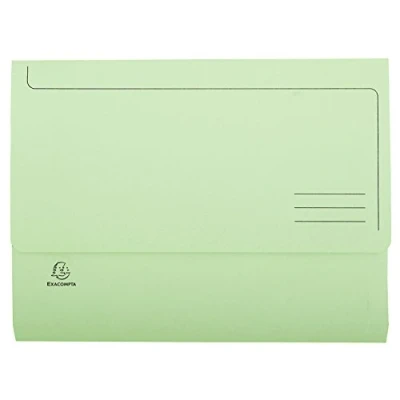 Abbildung von Exacompta 46773E 50er Pack Aktenmappen SUPER DIN A4. Aus stabilen Manila Karton mit Beschriftungslinlien Pastellfarbe Grün. Ideal für die Aufbewahrung Ihrer Dokumente Sammelmappe