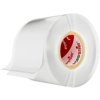 Abbildung von POPPSTAR selbstverschweißendes Silikonband zur Reparatur, Isolierung &amp; Abdichtung (Strom, Wasser, Luft) Isolierband 3m lang, 38mm breit, weiß