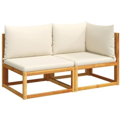 Abbildung von vidaXL Loungesofa Gartensofa mit Kissen 2 Sitzer Massivholz, 1 Teile