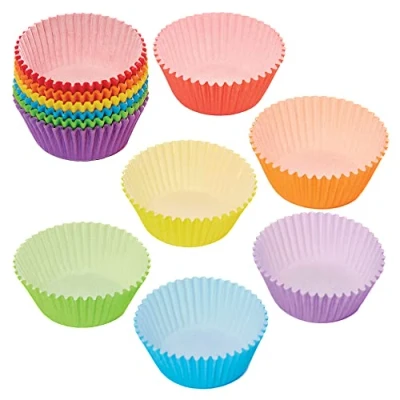 Abbildung von Baker Ross FX764 Regenbogenfarben Cupcake Formen Packung mit 102 Stück, Backzubehör für die Herstellung