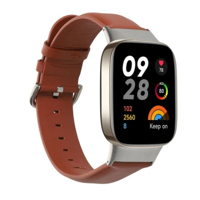 Abbildung von kwmobile Armband kompatibel mit Xiaomi Redmi Mi Watch Lite 3 / Echtleder Fitnesstracker Sportarmband Band