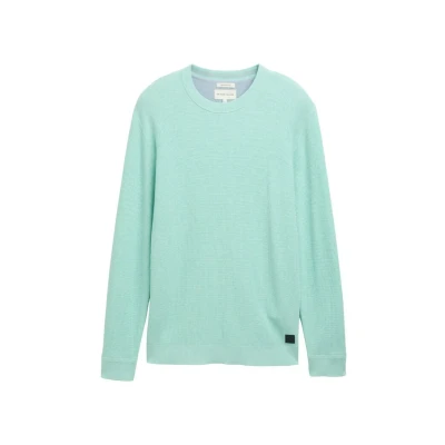 Abbildung von TOM Tailor Strukturierter Rundhals Strickpullover, Herren, Größe: XL, Soft mint green melange