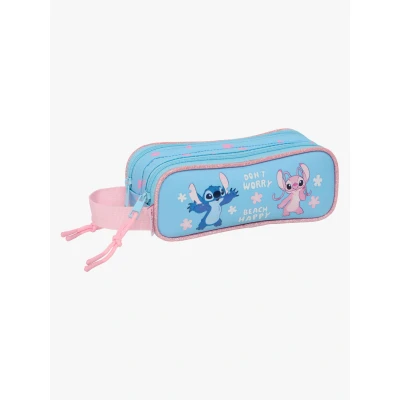 Abbildung von safta Stitch Happy Doppelmäppchen für Kinder, ideal Kinder im Schulalter, bequem und vielseitig, Qualität Widerstandsfähigkeit, 21 x 6 8 cm, Himmelblau, M, Casual