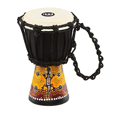 Abbildung von Meinl Percussion African Mini Djembe Extra kleine Handtrommel Mit Ziegenfell Durchmesser 4,5 Zoll Mahagoni, Mehrfarbig (HDJ7 XXS)