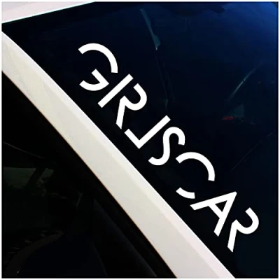 Abbildung von Frontscheibenaufkleber Schriftzug Girlscar Aufkleber für Windschutzscheibe Heckscheibe Frontscheibe Auto Fahrzeug Dekor Sticker FS128 (Weiß Glanz, Innenklebend)