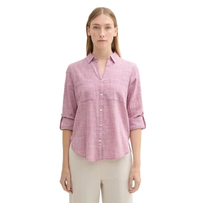 Abbildung von TOM Tailor MIT Brusttaschen Hemdbluse, Damen, Größe: 38, Pink velvet