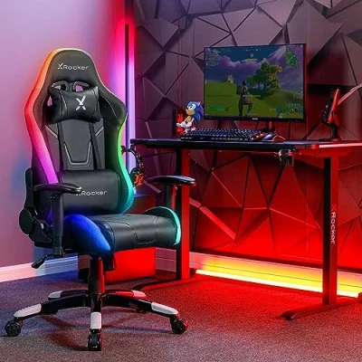 Abbildung von X Rocker Gaming Stuhl Agility Compact RGB Bürostuhl für Kinder &amp; Teenager mit Beleuchtung
