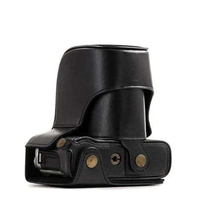 Abbildung von MegaGear Fujifilm X A10 Ever Ready Leder Kamera Case mit Trageriemen und Batteriezugang schwarz MG1001