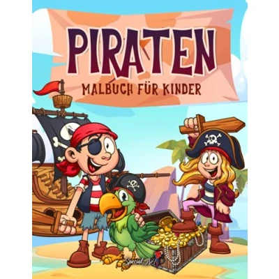Abbildung von Piraten Malbuch für Kinder: Mehr als 50 Ausmalseiten mit abenteuerlichen und mutigen Kinder von 4 bis 8 Jahren! (Kindergeschenke, Großformat) (Malbücher Kinder, Band 2)
