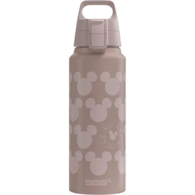 Abbildung von SIGG Alu Trinkflasche WMB Pathfinder Mickey Mouse Pattern Klimaneutral Zertifiziert Für Kohlensäurehaltige Getränke Geeignet Auslaufsicher Federleicht BPA frei Weiss Mit Aufdruck 1L