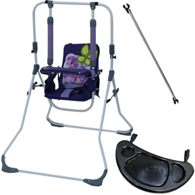 Abbildung von 2in1 Skyline Kinderschaukel Babyschaukel Babywippe Zimmerschaukel Gartenschaukel Indoor Outdoor Baby Schaukel und Hochstuhl in einem Sicherheitsgurt mit Bügel kompakt zusammenklappbar Drinnen Draußen