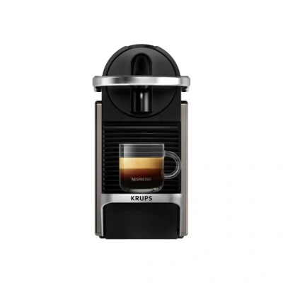 Abbildung von Krups Kapsel /Kaffeepadmaschine Nespresso Pixie Automat titan., Kapsel, 19 bar Pumpendruck