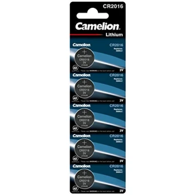 Abbildung von Camelion 13005016 Lithium Knopfzellen Batterie CR2016 mit 3 Volt, 5er Set, Kapazität 75 mAh, für verschiedenste Geräte und Verbraucheranforderungen