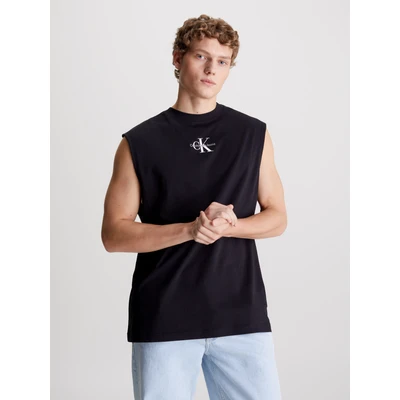 Abbildung von Calvin Klein Jeans Monologo Sleeveless TEE Tshirt print, Herren, Größe: Medium, Black