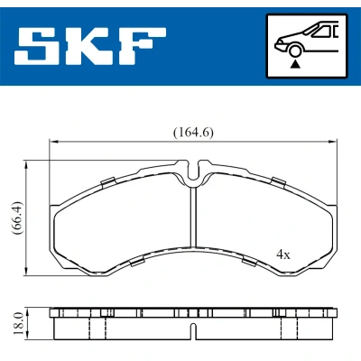 Abbildung von SKF VKBP 80507 Bremsbelagsatz für Verschleißwarnanzeiger vorbereitet IVECO: DAILY 3 Pritsche/Fahrgestell, 2 Bus