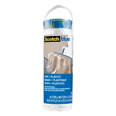 Abbildung von ScotchBlue Malerabdeckfolie mit Klebeband Nachfüllrolle PT2093EL 48, 1,21 m x 27,4 (33,4 m2), 1 Rolle/Packung
