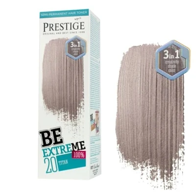 Abbildung von Vip&#039;s Prestige Be Extreme Semipermanenter Haartonisierer 20 Titanium Reines Pigment Verleiht gefärbten oder grauen Haaren Farbe Temporäres Ergebnis Ammoniakfrei, Parabenfrei, PPD frei