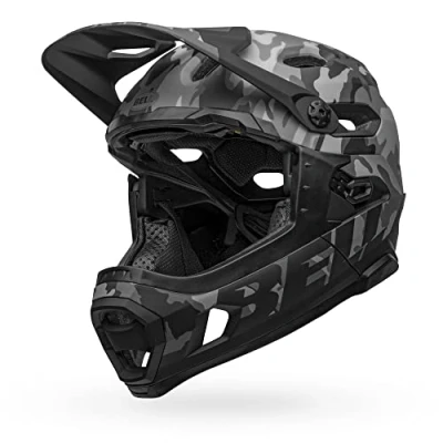 Abbildung von BELL Unisex Erwachsene Super Dh MIPS Fahrradhelm MTB, Matte/Gloss Black camo, M 55 59cm