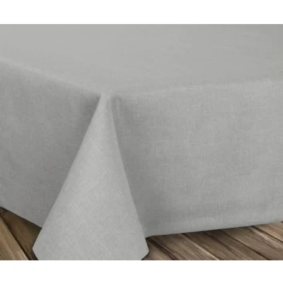 Abbildung von BEAUTEX fleckenabweisende und bügelfreie Tischdecke Tischtuch mit Lotuseffekt Tischwäsche in Leinenoptik, Eckig 90x90 cm, Hellgrau