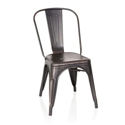 Abbildung von hjh OFFICE 645036 Bistrostuhl VANTAGGIO Comfort Metall Schwarz/Gold Stuhl im Industry Design, stapelbar