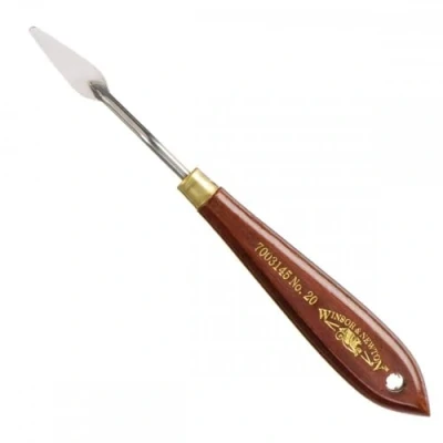 Abbildung von Winsor &amp; Newton 7003145 Malmesser für Acrylfarben Ölfarben mit elastischer Klinge und ergonomischen Naturholzgriff in Profiqualität Nr. 20