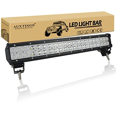 Abbildung von AUXTINGS 50,8 cm 20 Zoll 126W LED Lichtleiste Spot Flutstrahl Dach fahren Nebel Lichter für 4WD 4X4 ATV Pickup Truck Traktor Boot