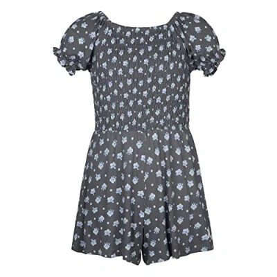 Abbildung von Hurley Mädchen Hrlg Smocked Romper Brecher, Shadow Black/Multi, 13 años