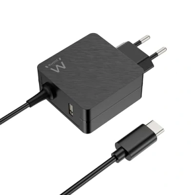 Abbildung von Ewent 45W USB C Netzteil PD Ladegerät Laptop Ladekabel Type Adapter für MacBook,Lenovo,HP,Asus,Acer,Dell;Type 45Watt PC Schnellladung Charger mit 1,5 Meter Kabel,zusätzliche A Buchse;Schwarz