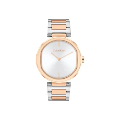 Abbildung von Calvin Klein Analog Quarzuhr für Damen mit Zweifarbiges Edelstahlarmband 25200251