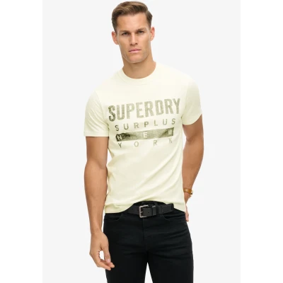 Abbildung von Superdry Surplus Tshirt print, Herren, Größe: Large, Off white