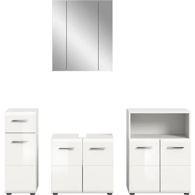Abbildung von INOSIGN Badmöbel Set &quot;Florenz, 4 tlg. bestehend aus: Unterschrank, Waschbeckenunterschrank&quot;, Spiegelschrank &amp; Midischrank, Badezimmer, Bad Kombination,