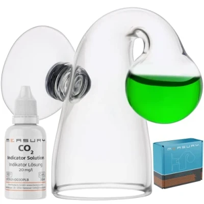 Abbildung von Measury CO2 Dauertest Aquarium mit 30 ml Testflüssigkeit 20 mg/l, Test Drop Checker, Tester