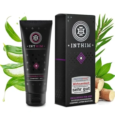 Abbildung von IntHim Intimpflege Männer After Shave Bei Rötungen, Rasurpickeln &amp; Juckreiz Intim Creme mit Aloe Vera und Teebaumöl Erfrischend antibakteriell Ideal für empfindliche Haut