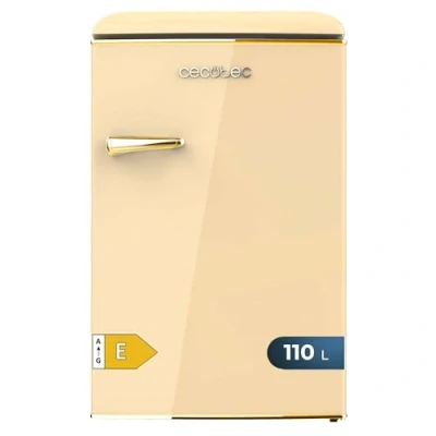 Abbildung von Cecotec Mini Retro Kühlschrank Bolero CoolMarket TT Origin 110 Beige E. mit 110L Kapazität, Energieeffizienzklasse E, Icebox, LED Innenbeleuchtung, verchromter Griff, Glasregale