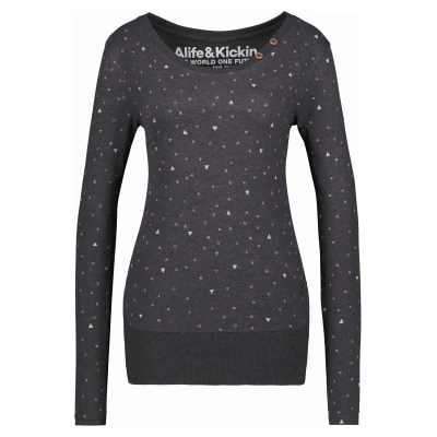 Abbildung von alife &amp; kickin Connyak B Longsleeve Langarmshirt, Damen, Größe: Small, Moonless melange