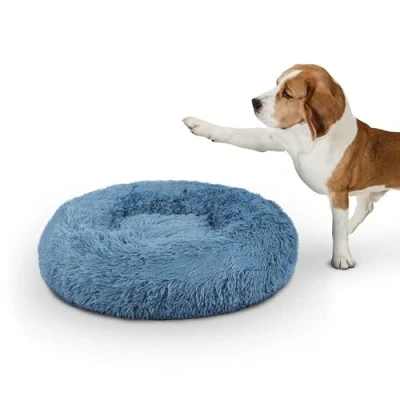 Abbildung von Bestlivings Tierbett Haustierbett Fluffy, Polyester, Hundekissen rund flauschig, rutschfest Hundebett Katzenbett